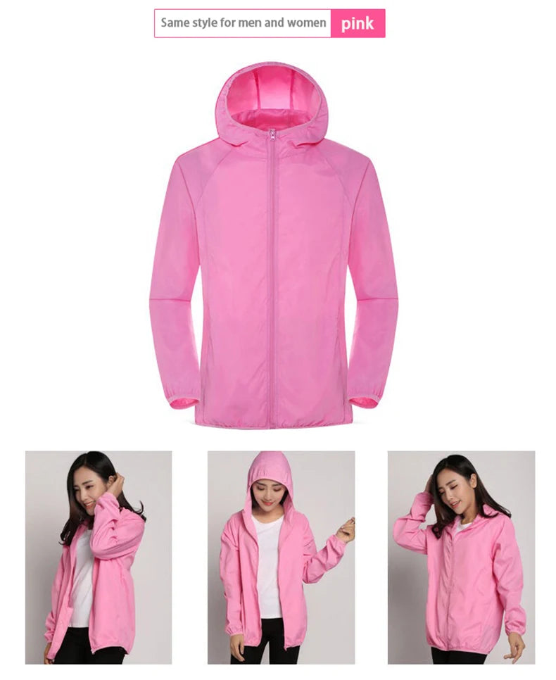 LNGXO Hiking Waterproof Jacket – Unisex Quick-Dry Windbreaker for Camping, Running, and Outdoor Sports