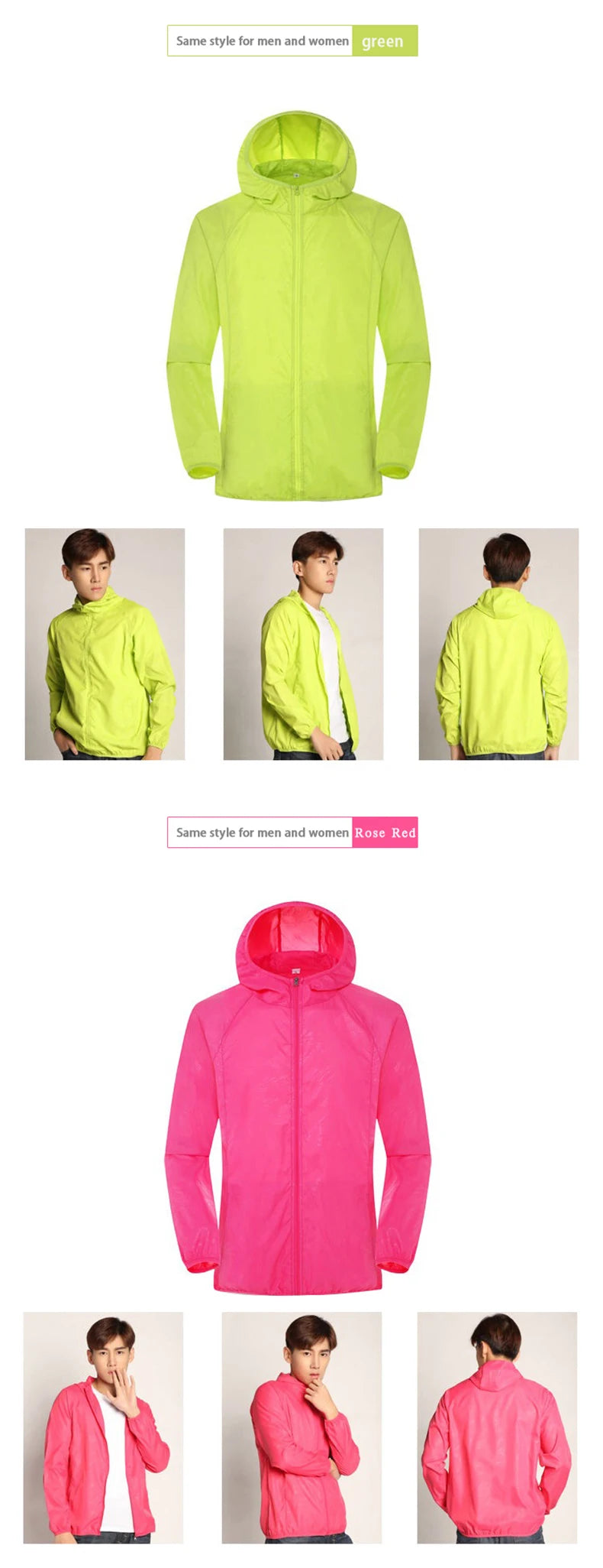 LNGXO Hiking Waterproof Jacket – Unisex Quick-Dry Windbreaker for Camping, Running, and Outdoor Sports