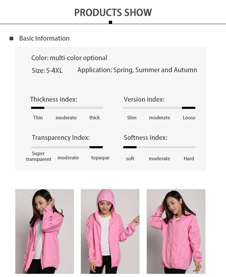 LNGXO Hiking Waterproof Jacket – Unisex Quick-Dry Windbreaker for Camping, Running, and Outdoor Sports