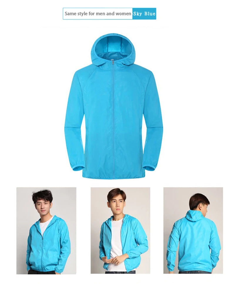 LNGXO Hiking Waterproof Jacket – Unisex Quick-Dry Windbreaker for Camping, Running, and Outdoor Sports