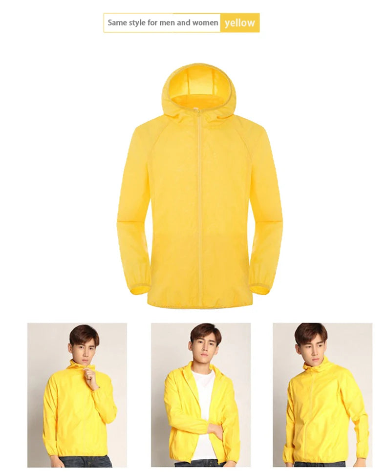 LNGXO Hiking Waterproof Jacket – Unisex Quick-Dry Windbreaker for Camping, Running, and Outdoor Sports