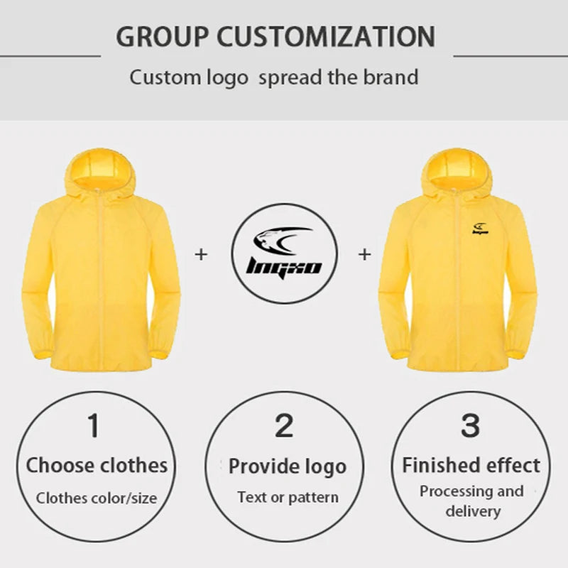 LNGXO Hiking Waterproof Jacket – Unisex Quick-Dry Windbreaker for Camping, Running, and Outdoor Sports