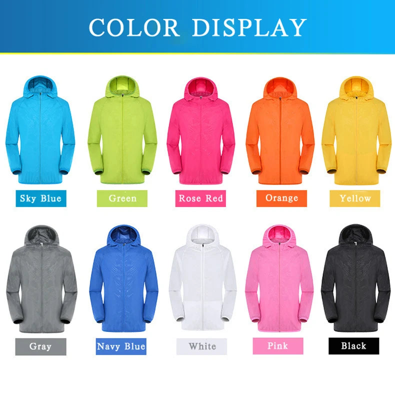 LNGXO Hiking Waterproof Jacket – Unisex Quick-Dry Windbreaker for Camping, Running, and Outdoor Sports