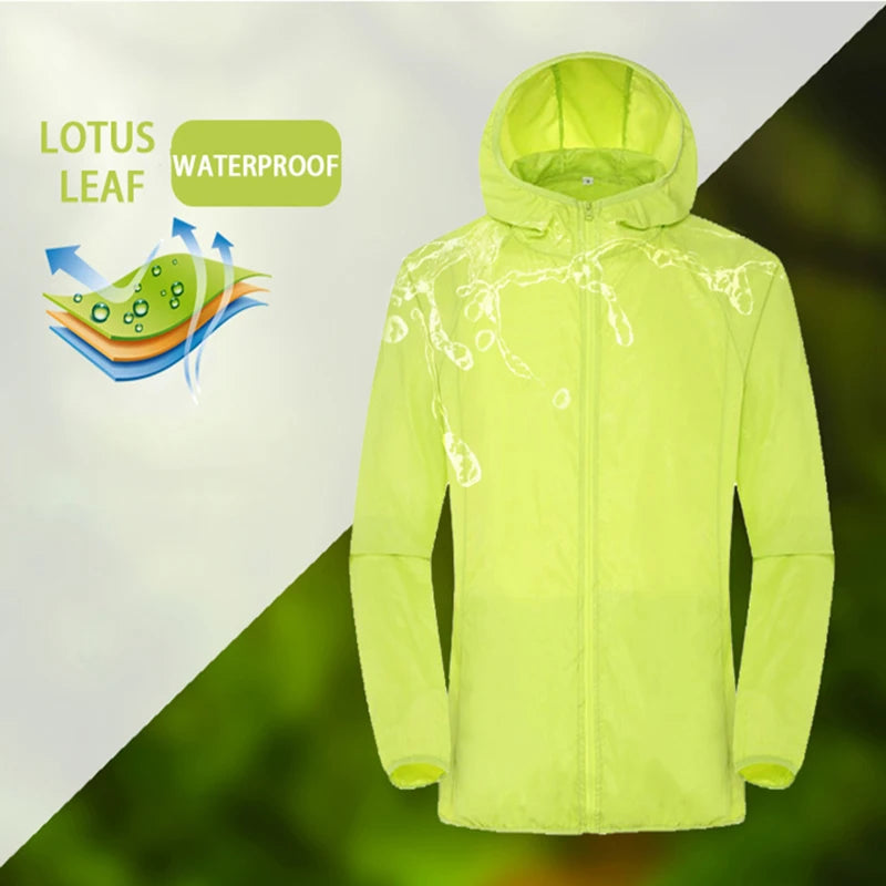 LNGXO Hiking Waterproof Jacket – Unisex Quick-Dry Windbreaker for Camping, Running, and Outdoor Sports