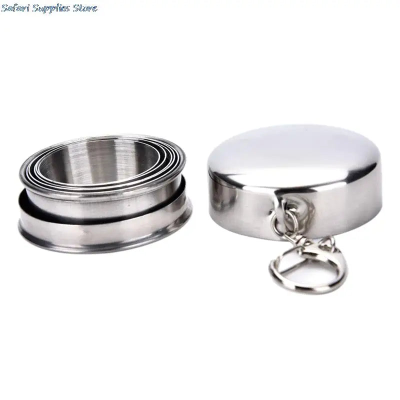 Stainless Steel Folding Cup Travel Tool Kit