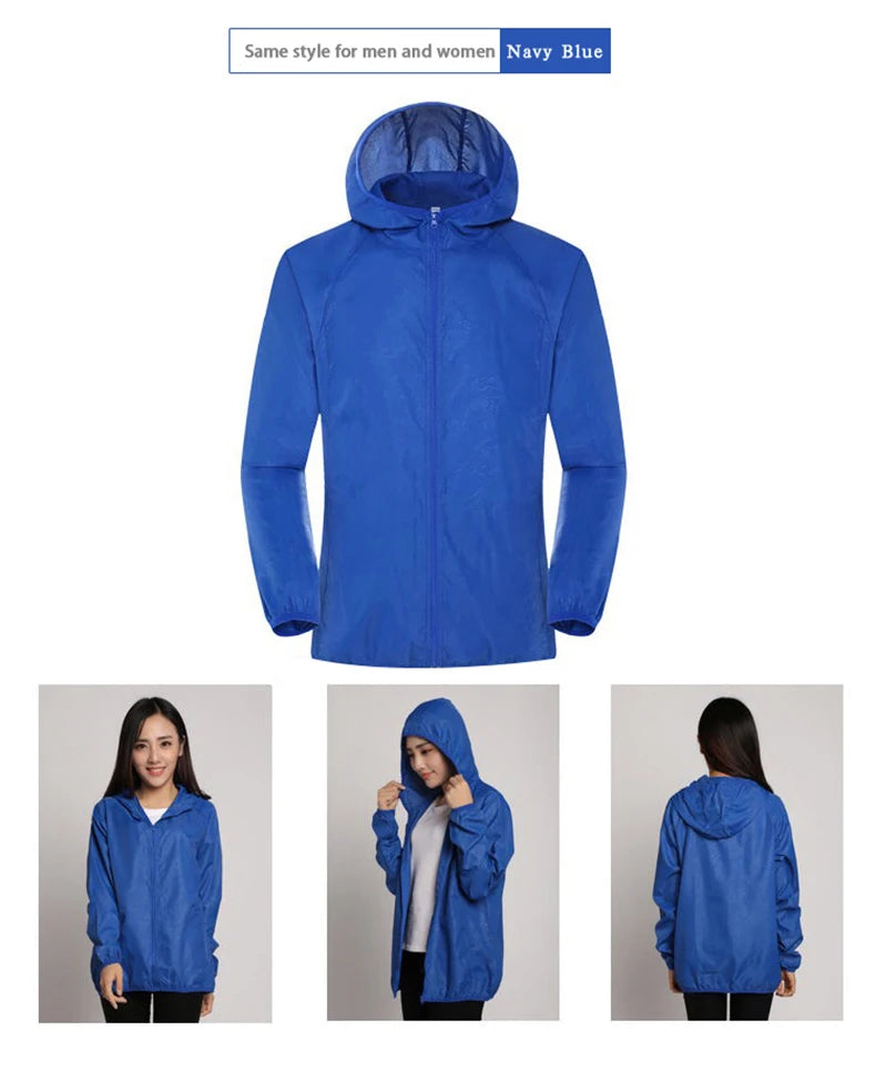 LNGXO Hiking Waterproof Jacket – Unisex Quick-Dry Windbreaker for Camping, Running, and Outdoor Sports