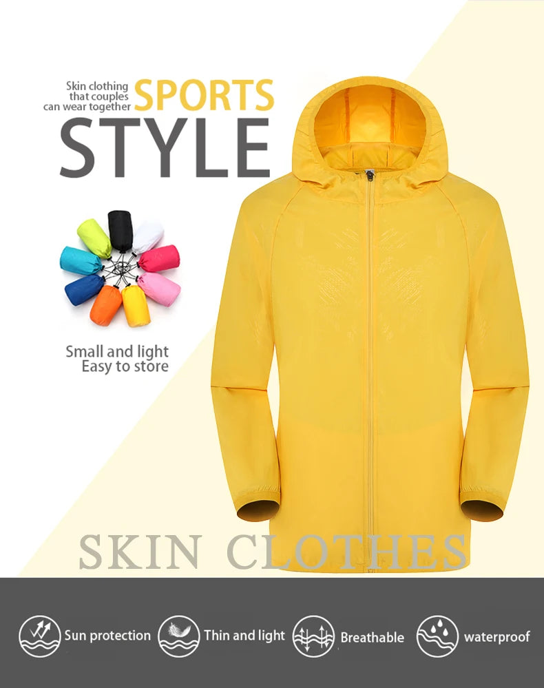 LNGXO Hiking Waterproof Jacket – Unisex Quick-Dry Windbreaker for Camping, Running, and Outdoor Sports