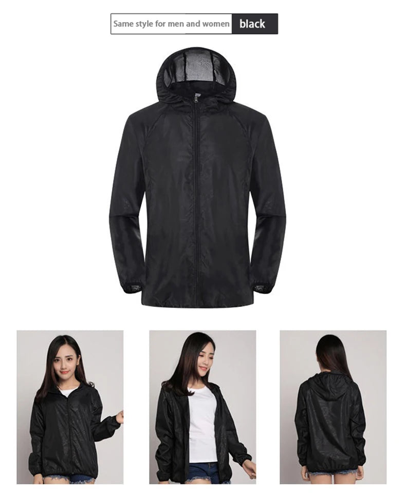 LNGXO Hiking Waterproof Jacket – Unisex Quick-Dry Windbreaker for Camping, Running, and Outdoor Sports