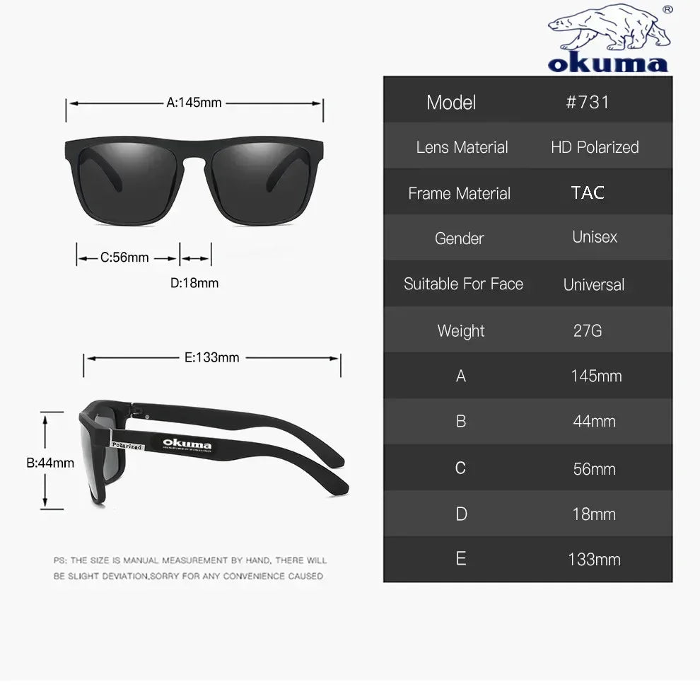 Okuma Polarized Sunglasses UV400 – Outdoor Eyewear for Men & Women (Optional Box)