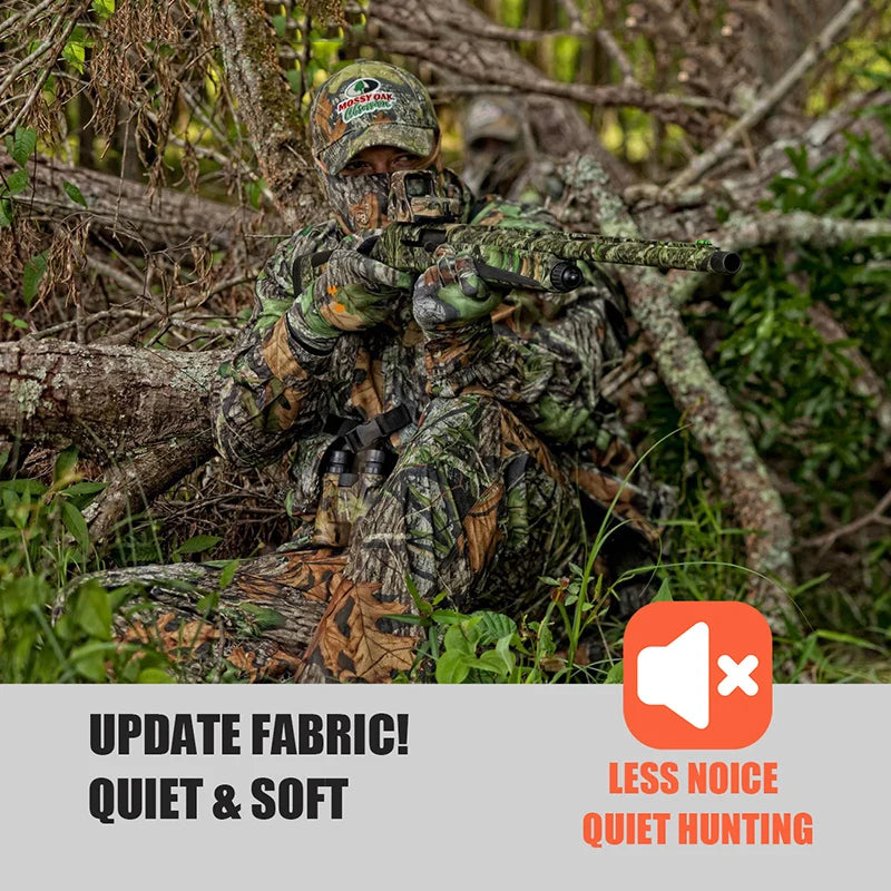 Men's Silent Soft Shell Camouflage Tactical Jacket – Waterproof, Warm Fleece Hooded Coat for Hunting, Hiking & Fishing