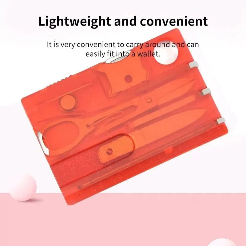 Outdoor Camping Multifunctional Swiss Army Knife Card – Multi-Purpose Survival Tool with Light & Beauty Set