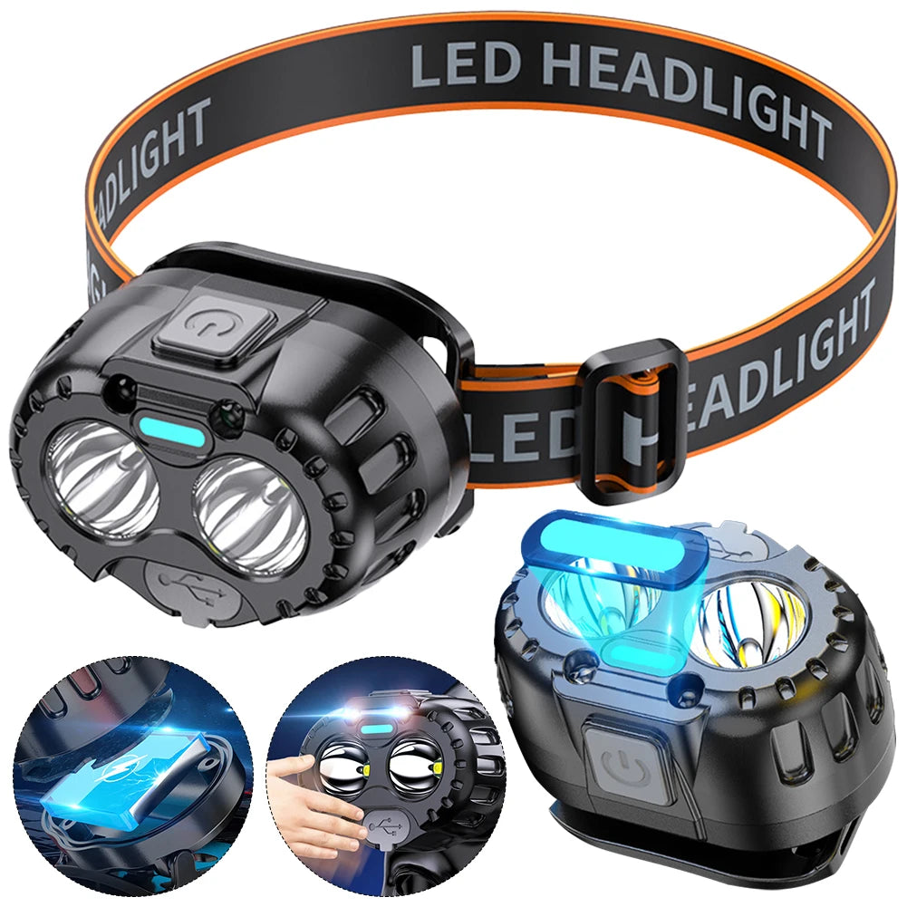 Powerful LED Headlamp IPX4 Waterproof Emergency Head Flashlight
