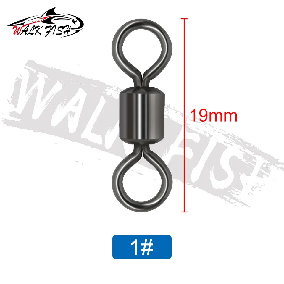 WALK FISH 50PCS/Lot 8-Shaped Ring Connector – Strong Ball Bearing Swivel Snap for Fishing Gear