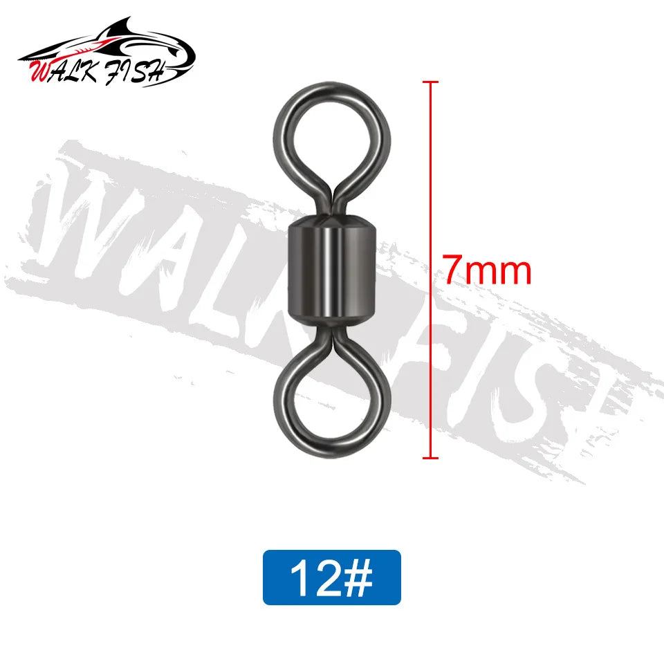 WALK FISH 50PCS/Lot 8-Shaped Ring Connector – Strong Ball Bearing Swivel Snap for Fishing Gear