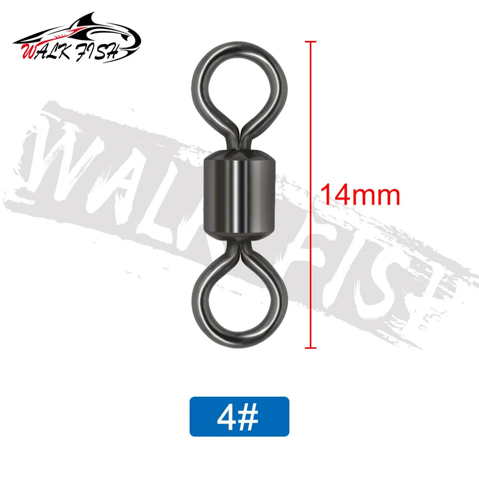 WALK FISH 50PCS/Lot 8-Shaped Ring Connector – Strong Ball Bearing Swivel Snap for Fishing Gear