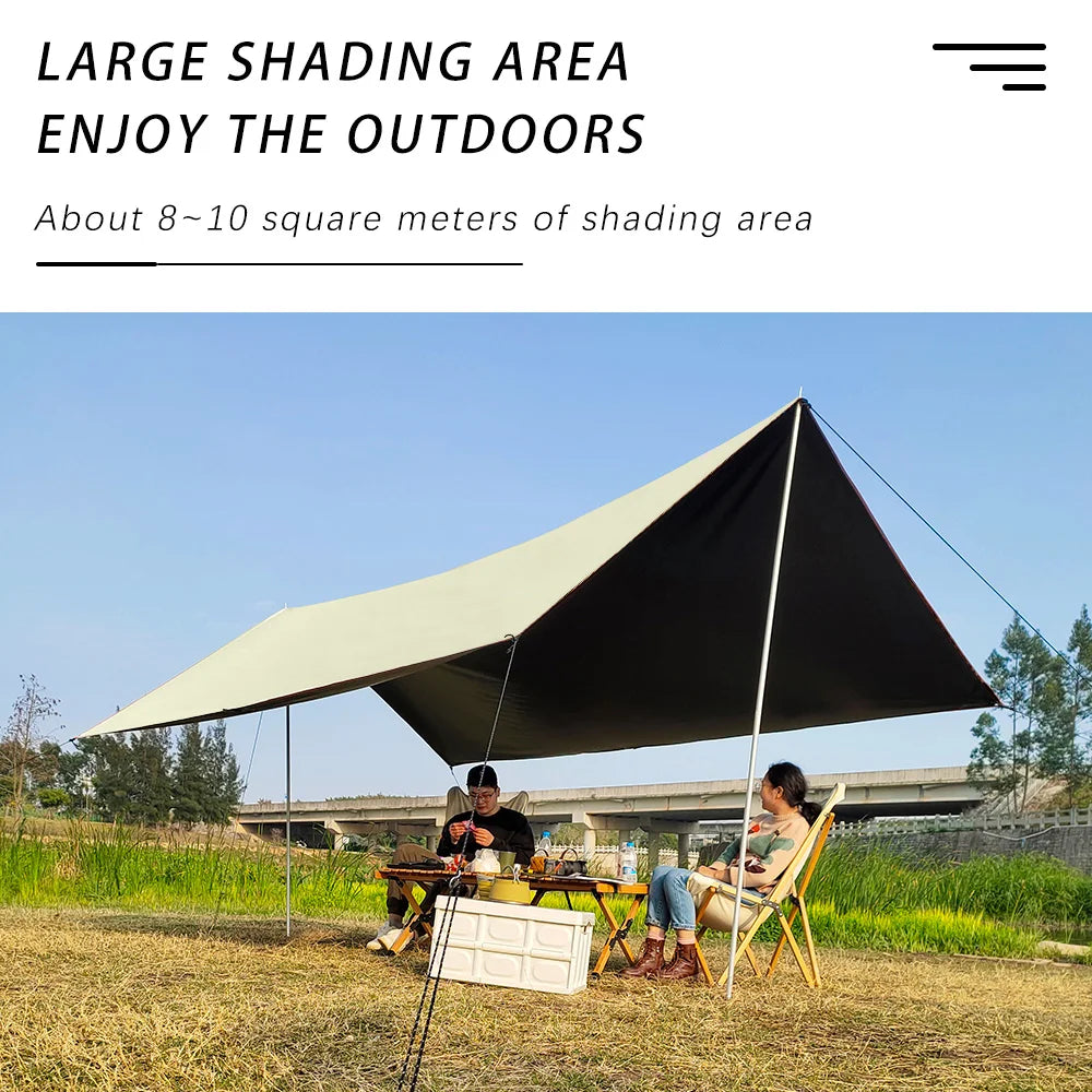 Black Coating Tarp – 99% UV Blocking Waterproof Outdoor Camping Sun Shelter