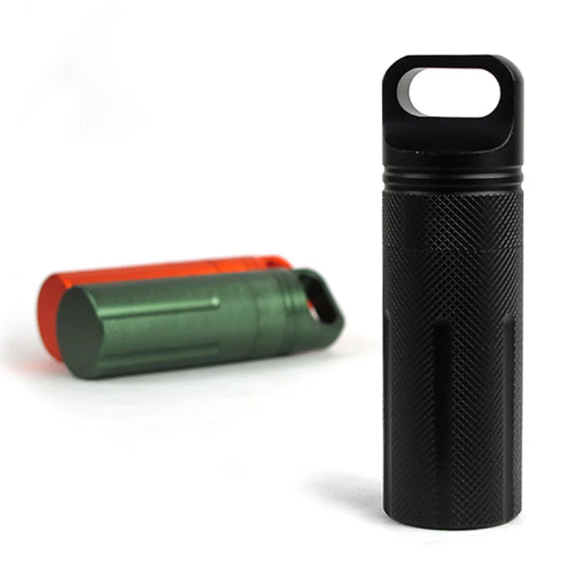 Aluminum Alloy Survival EDC Waterproof Capsule – Sealed Bottle Case for Outdoor Camping & Emergency Gear