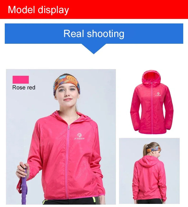 X-TIGER Waterproof Hiking Jacket – Unisex Sun Protection Windbreaker for Camping, Climbing, and Outdoor Adventures