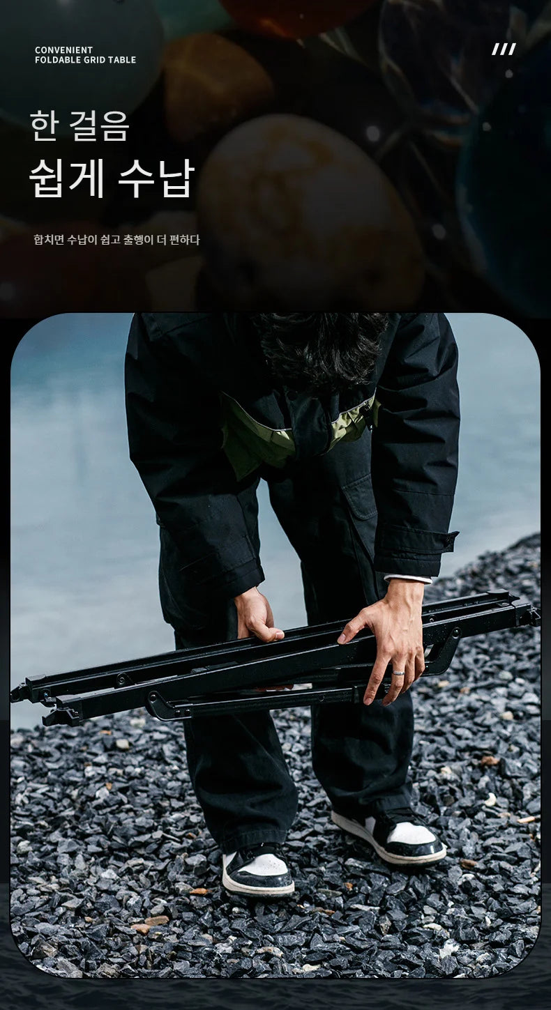 KRC CAMP Camping Folding Removable IGT Wood Table - Lightweight Outdoor Picnic & BBQ Grill Table