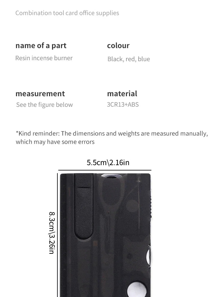 Outdoor Camping Multifunctional Swiss Army Knife Card – Multi-Purpose Survival Tool with Light & Beauty Set