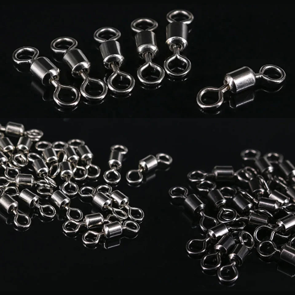 WALK FISH 50PCS/Lot 8-Shaped Ring Connector – Strong Ball Bearing Swivel Snap for Fishing Gear