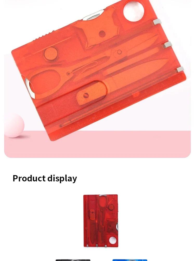 Outdoor Camping Multifunctional Swiss Army Knife Card – Multi-Purpose Survival Tool with Light & Beauty Set