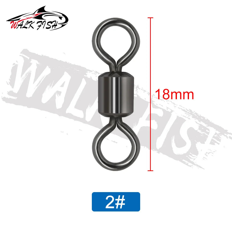 WALK FISH 50PCS/Lot 8-Shaped Ring Connector – Strong Ball Bearing Swivel Snap for Fishing Gear
