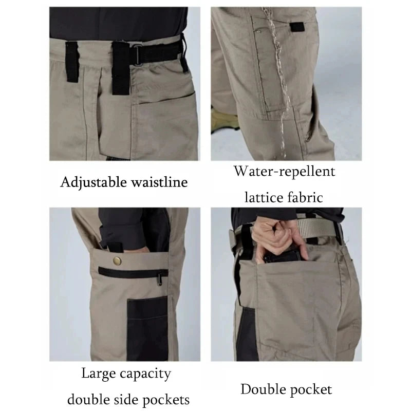 Men’s Tactical Waterproof Pants – Outdoor Combat Cargo Trousers with Multi-Pockets