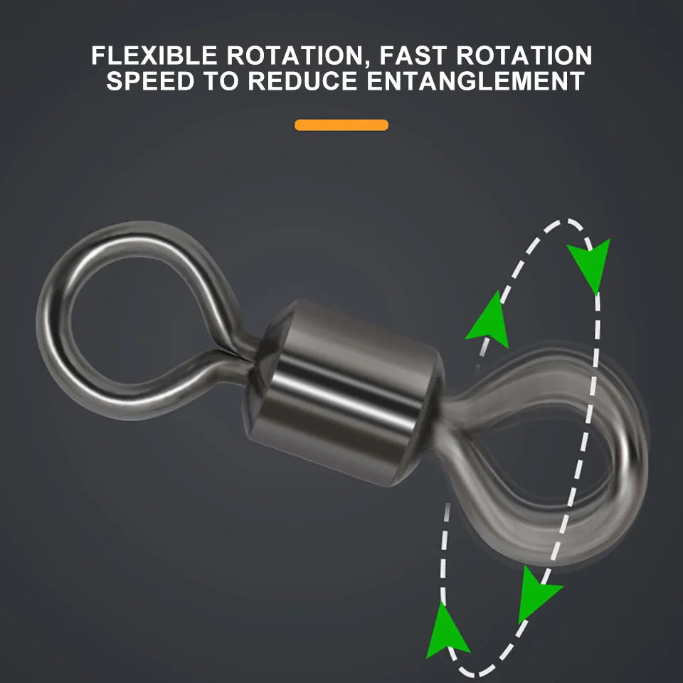 WALK FISH 50PCS/Lot 8-Shaped Ring Connector – Strong Ball Bearing Swivel Snap for Fishing Gear