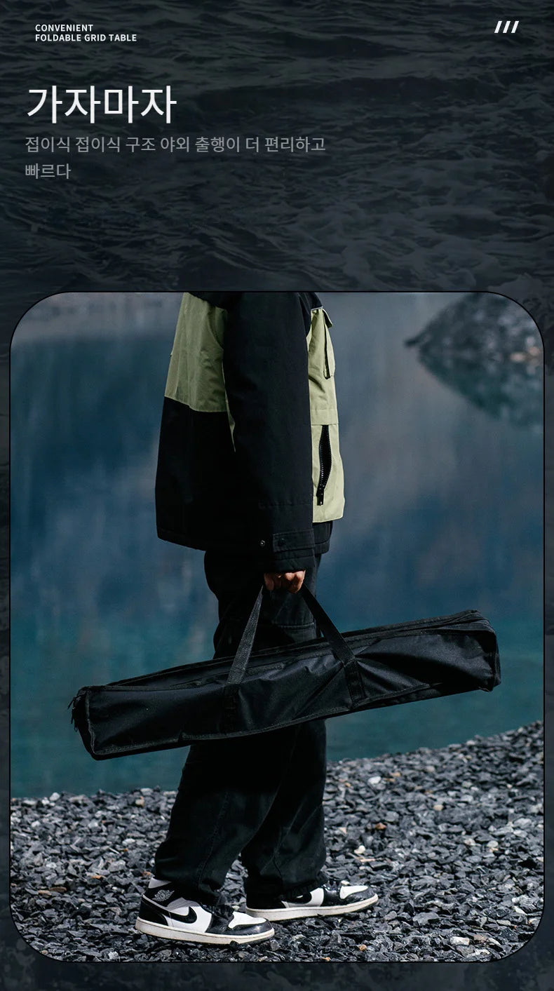 KRC CAMP Camping Folding Removable IGT Wood Table - Lightweight Outdoor Picnic & BBQ Grill Table