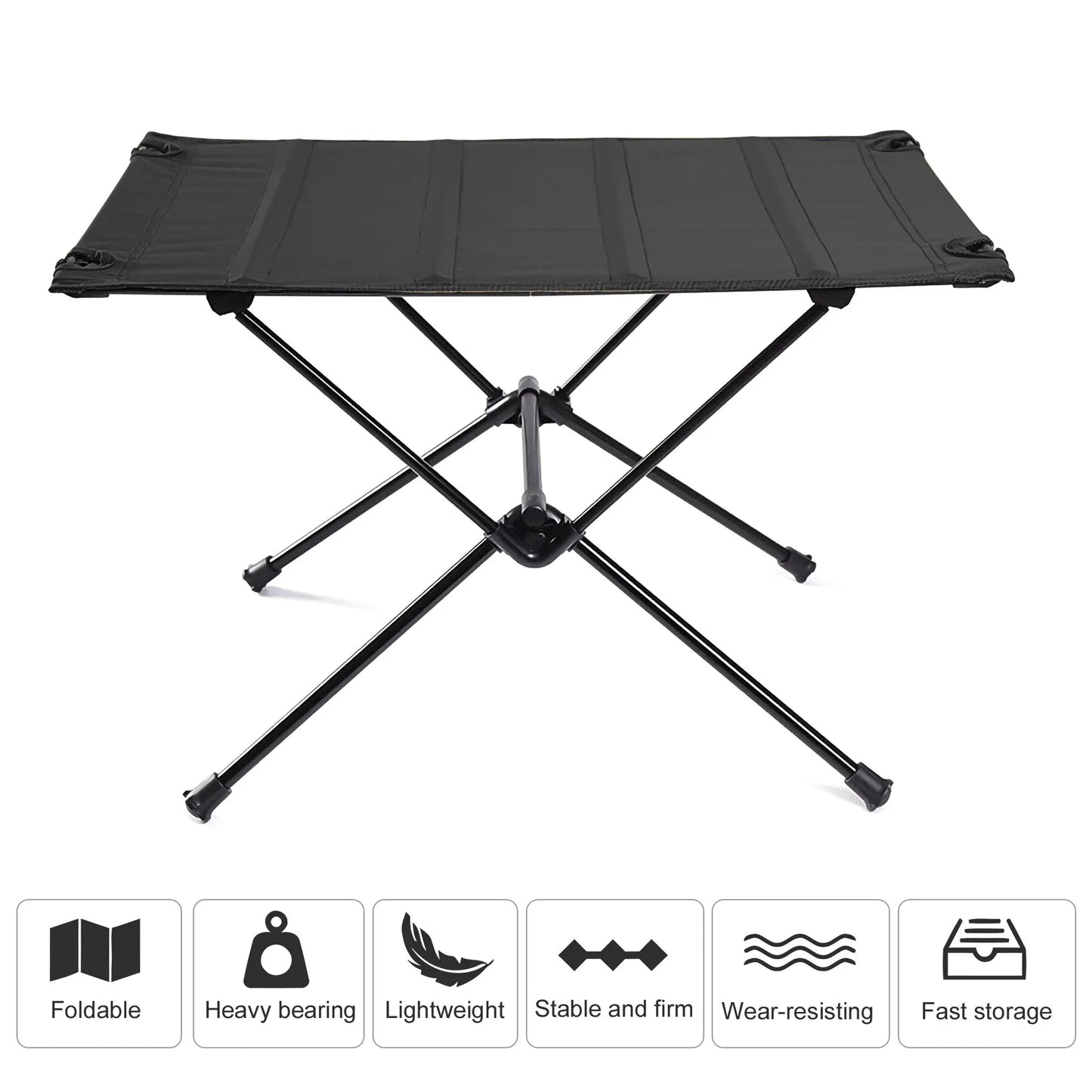 Lightweight Roll-Up Table with 1680D Oxford & Aluminum Alloy for Outdoor Picnic & Travel