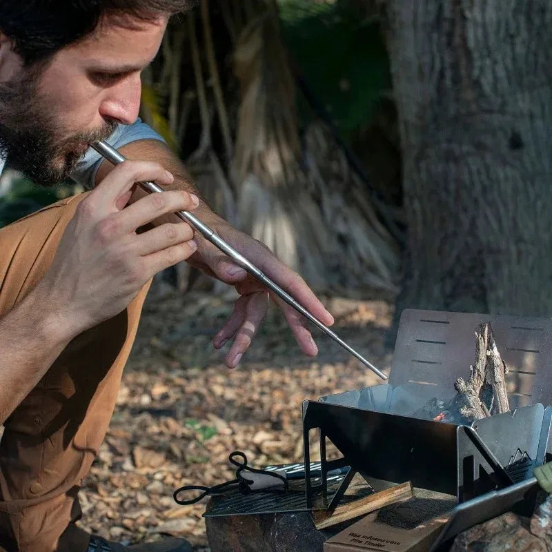 Outdoor Cooking Blow Fire Tube – Retractable Camping Fire Starter Tool