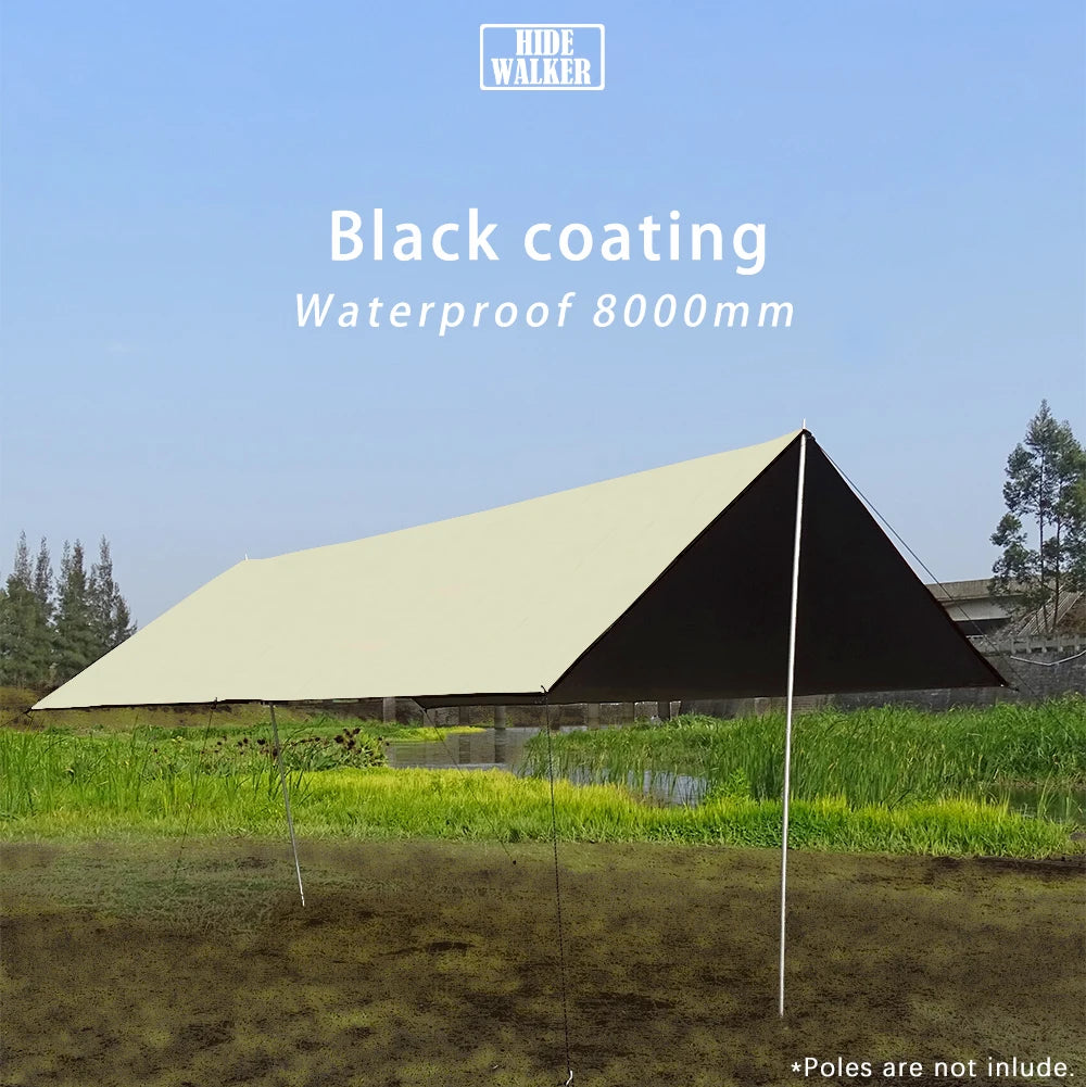 Black Coating Tarp – 99% UV Blocking Waterproof Outdoor Camping Sun Shelter