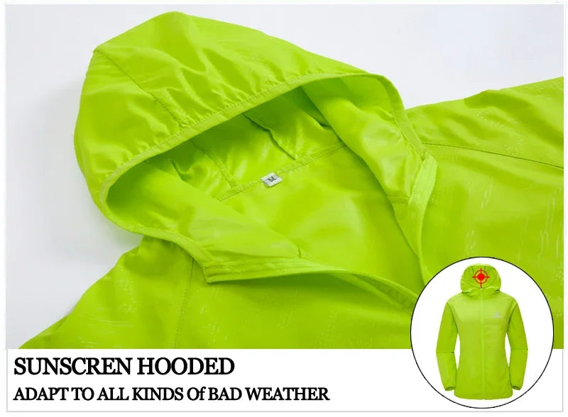 X-TIGER Waterproof Hiking Jacket – Unisex Sun Protection Windbreaker for Camping, Climbing, and Outdoor Adventures