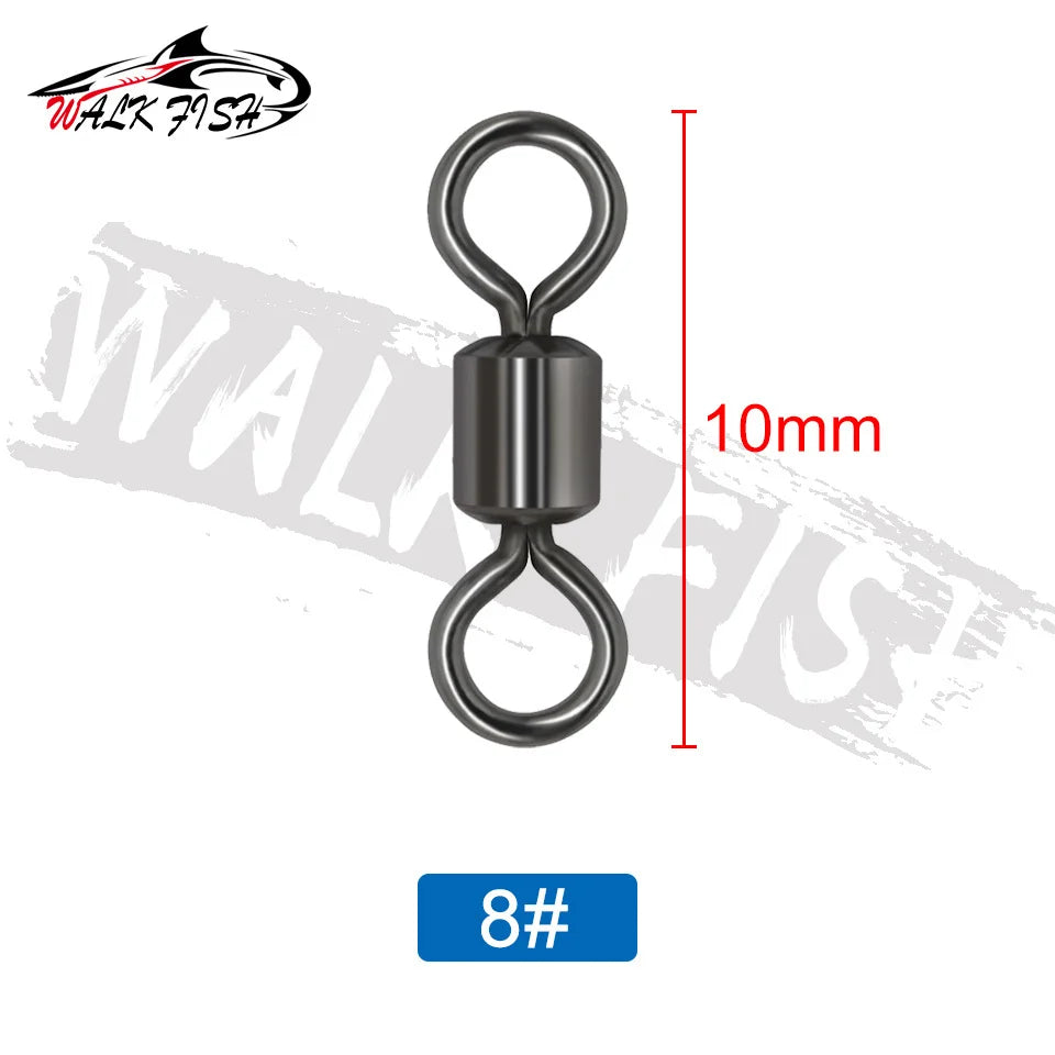 WALK FISH 50PCS/Lot 8-Shaped Ring Connector – Strong Ball Bearing Swivel Snap for Fishing Gear