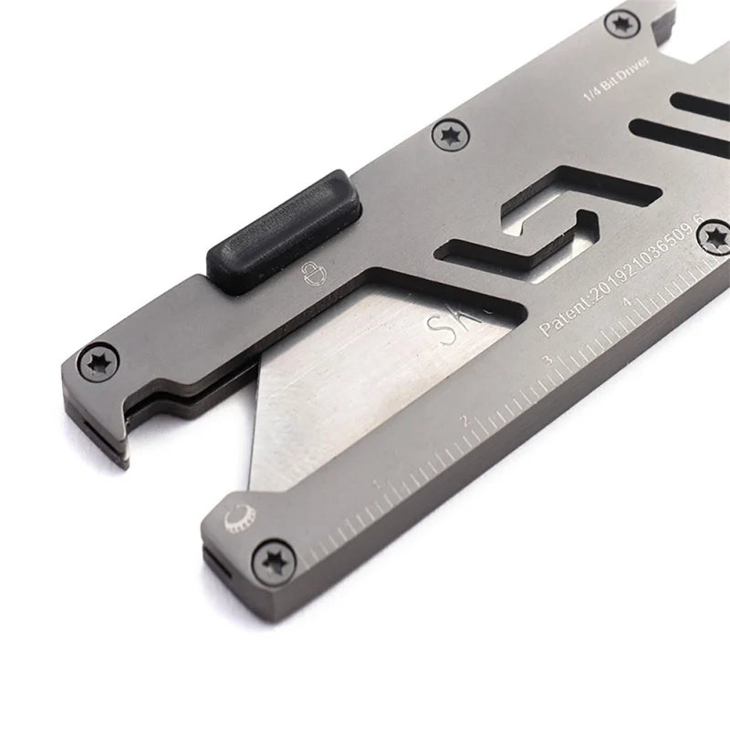 Stainless Steel EDC Folding Utility Knife – Multi-Function Paper Cutter, Bottle Opener & Wrench for Camping & Hiking