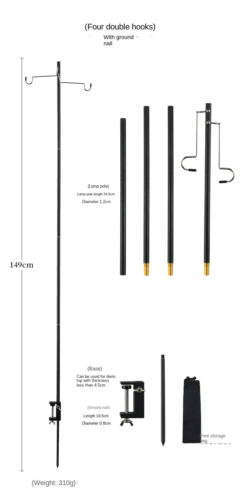 TARKA Camping Lantern Stand
