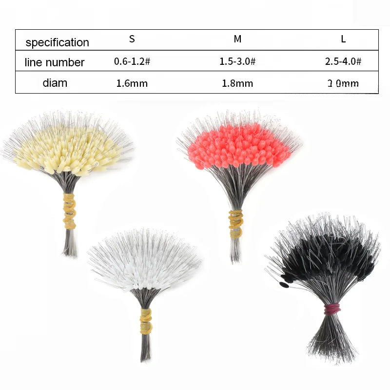 300Pcs Silicone Space Bean Oval Stopper Bobber – Anti-Strand Fishing Float Resistance Gear