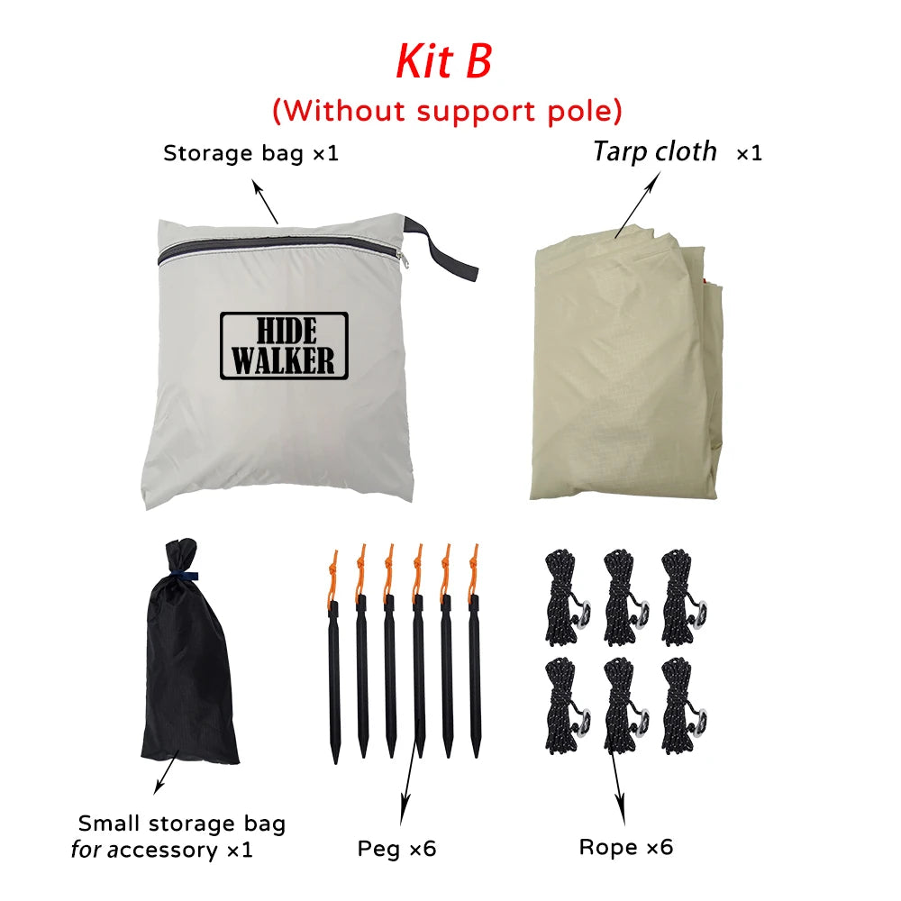 Black Coating Tarp – 99% UV Blocking Waterproof Outdoor Camping Sun Shelter