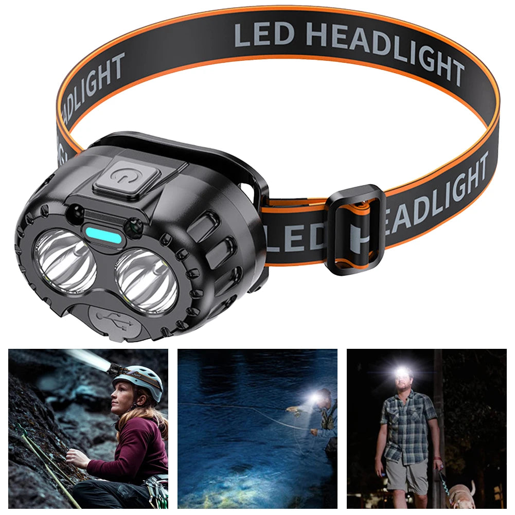 Powerful LED Headlamp IPX4 Waterproof Emergency Head Flashlight