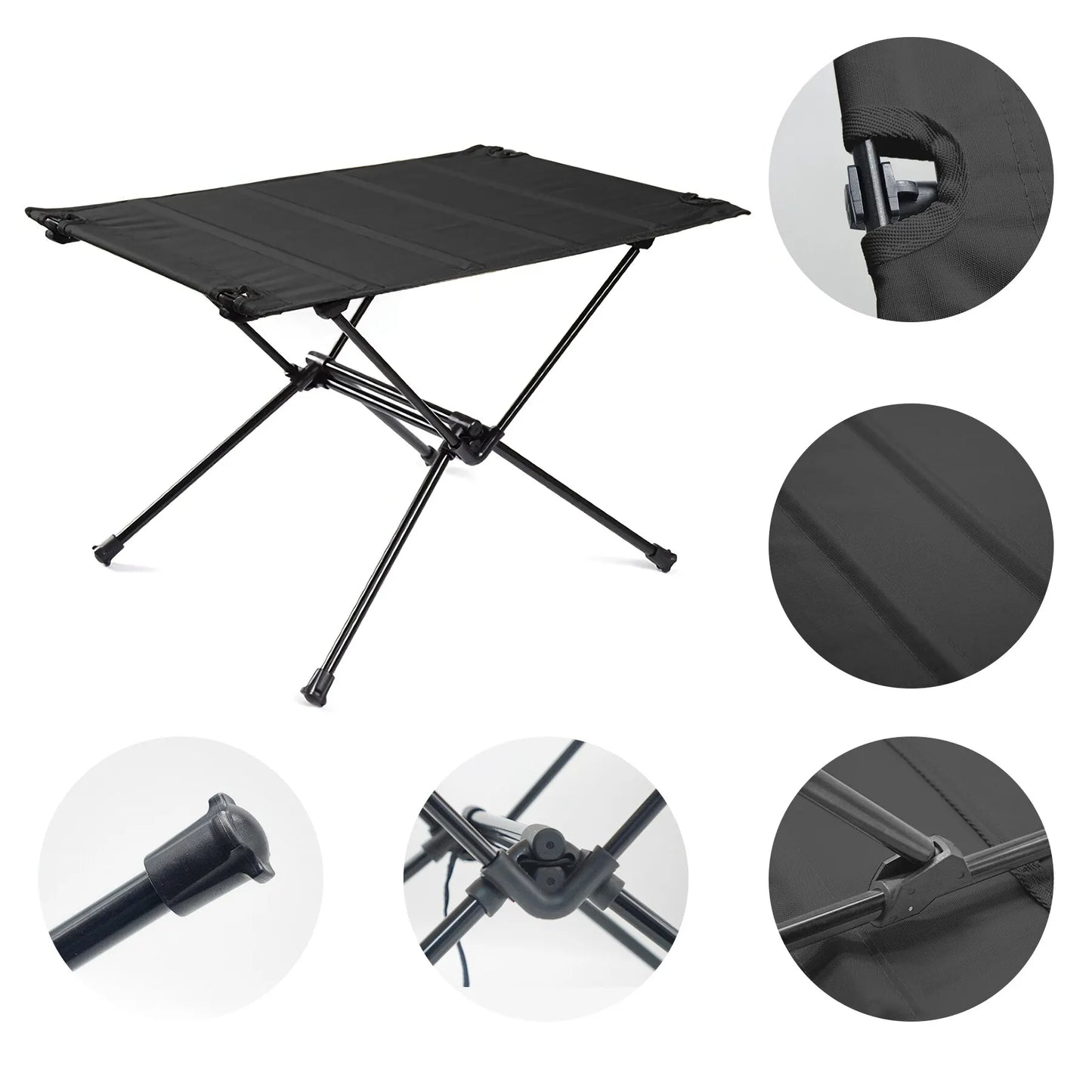 Lightweight Roll-Up Table with 1680D Oxford & Aluminum Alloy for Outdoor Picnic & Travel