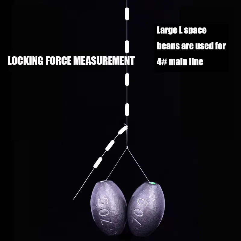 300Pcs Silicone Space Bean Oval Stopper Bobber – Anti-Strand Fishing Float Resistance Gear