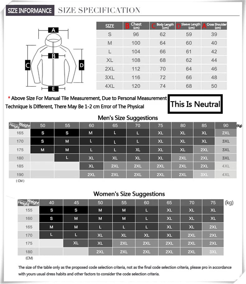 X-TIGER Waterproof Hiking Jacket – Unisex Sun Protection Windbreaker for Camping, Climbing, and Outdoor Adventures