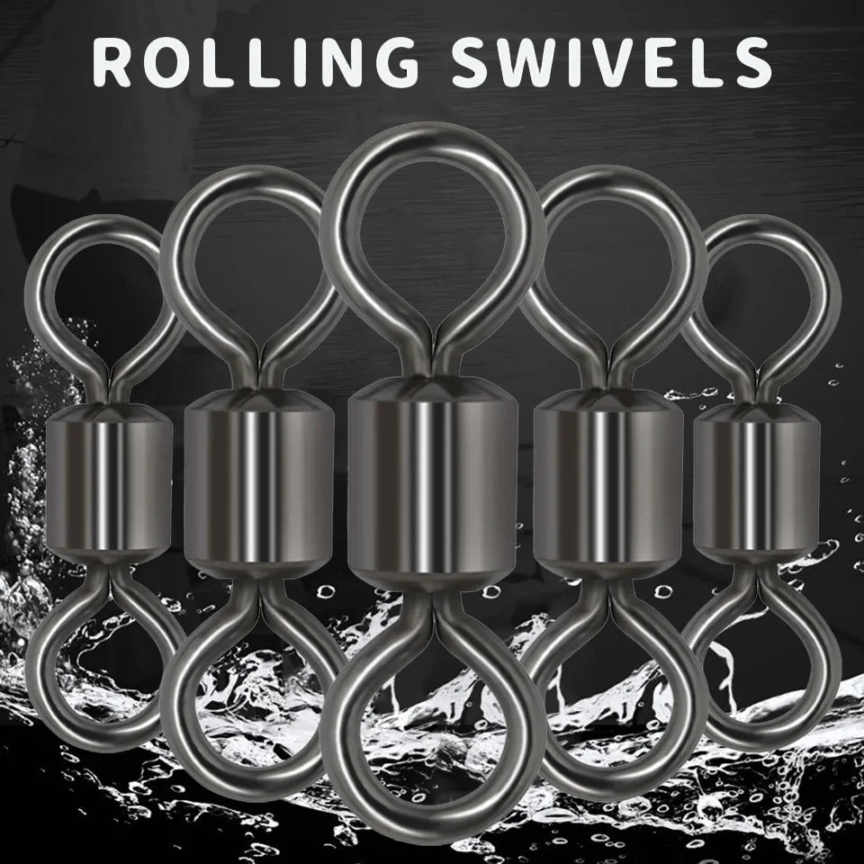 WALK FISH 50PCS/Lot 8-Shaped Ring Connector – Strong Ball Bearing Swivel Snap for Fishing Gear