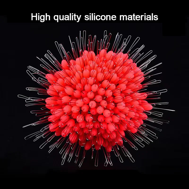 300Pcs Silicone Space Bean Oval Stopper Bobber – Anti-Strand Fishing Float Resistance Gear