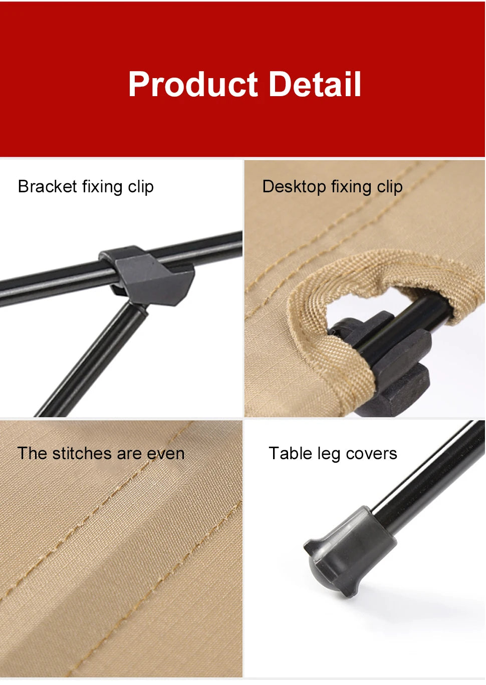 Lightweight Roll-Up Table with 1680D Oxford & Aluminum Alloy for Outdoor Picnic & Travel