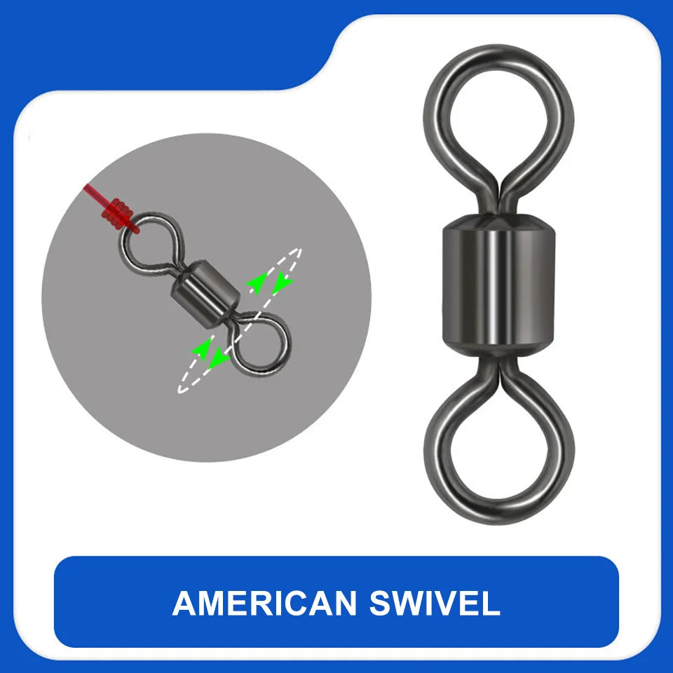 WALK FISH 50PCS/Lot 8-Shaped Ring Connector – Strong Ball Bearing Swivel Snap for Fishing Gear