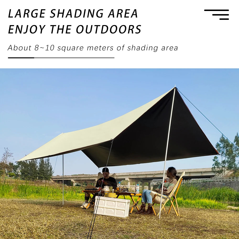 Black Coating Tarp – 99% UV Blocking Waterproof Outdoor Camping Sun Shelter