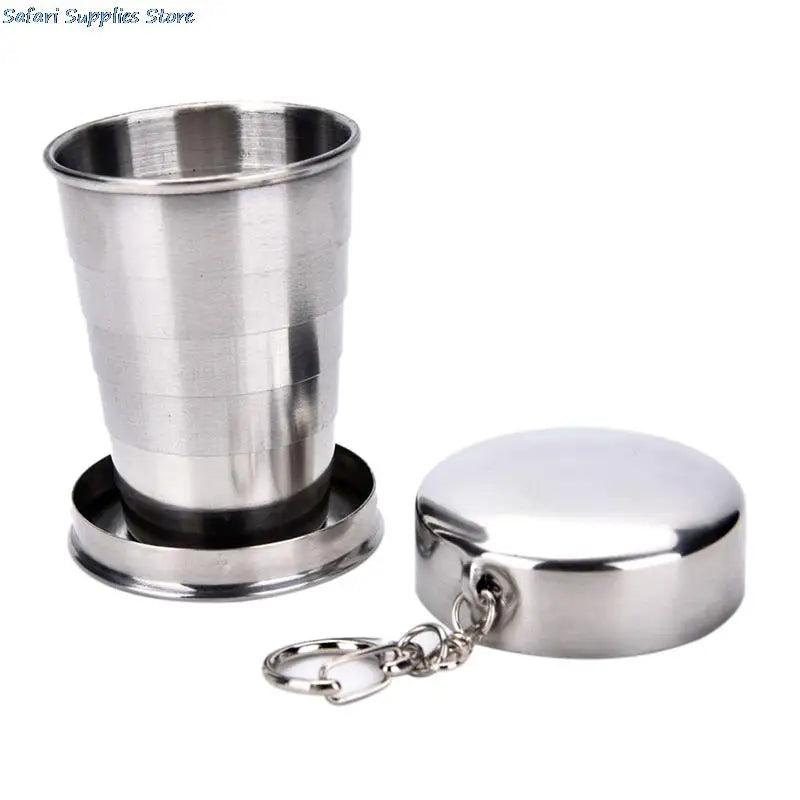 Stainless Steel Folding Cup Travel Tool Kit