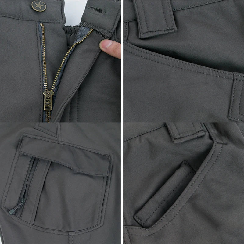 Men’s Winter Waterproof Climbing, Skiing, Trekking, and Tactical Sharkskin Cargo Pants & Jackets